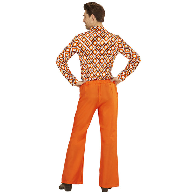 Pantalones Disco 70S Naranja Hombre