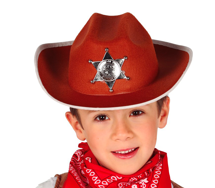 Sombrero marrón de sheriff para niño