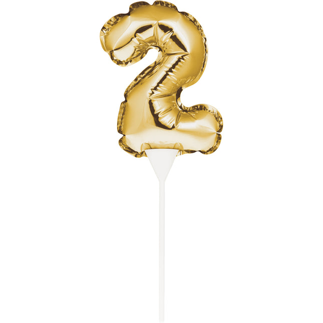 Gold Cake topper 2 Años Globo 13cm