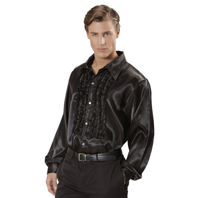 Blusa Disco 70S Negro Hombre