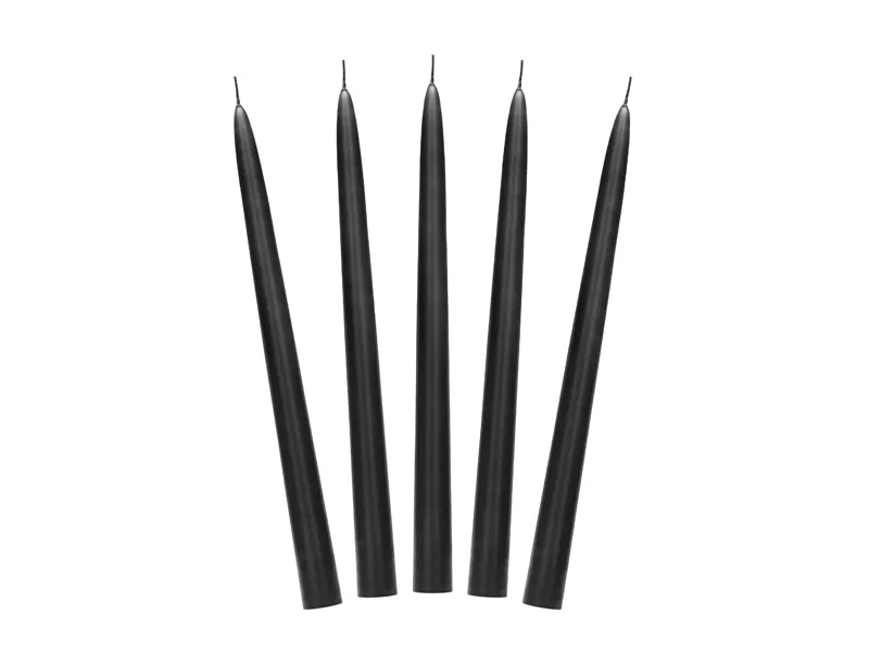 Velas Negro 24cm 10uds