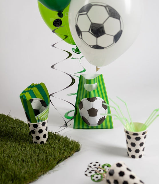 Globos Fútbol Verde 30cm 8pcs