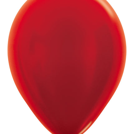 Globos Rojo Metalizado 30cm 12pcs