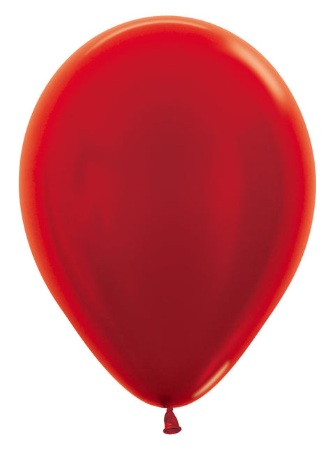 Globos Rojo Metalizado 30cm 12pcs