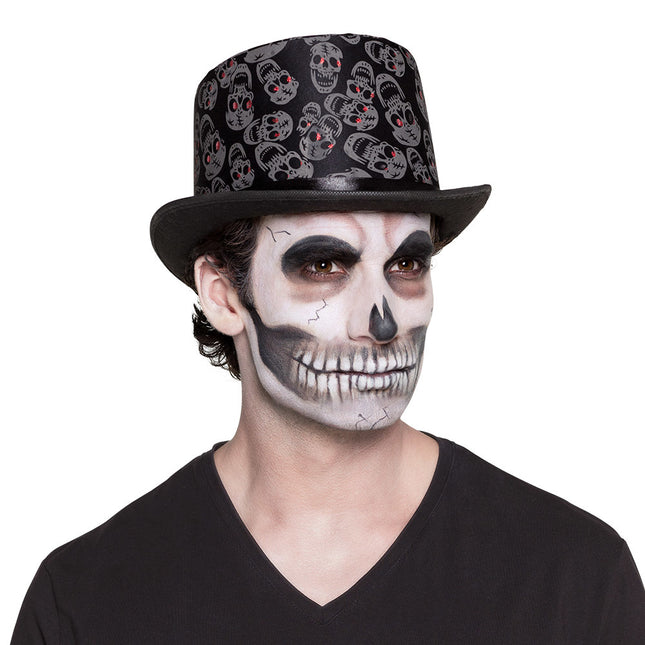 Sombrero de Halloween Calaveras Negro