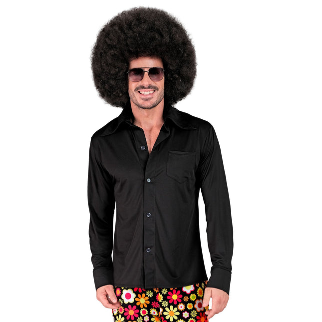 Disco 70S Blusa Negra Hombre Lujo