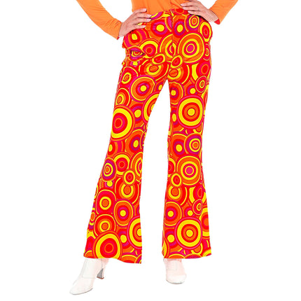 Pantalones Disco 70S Naranja Mujer Burbujas