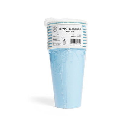 Vasos Azul Claro Papel 350ml 10uds.