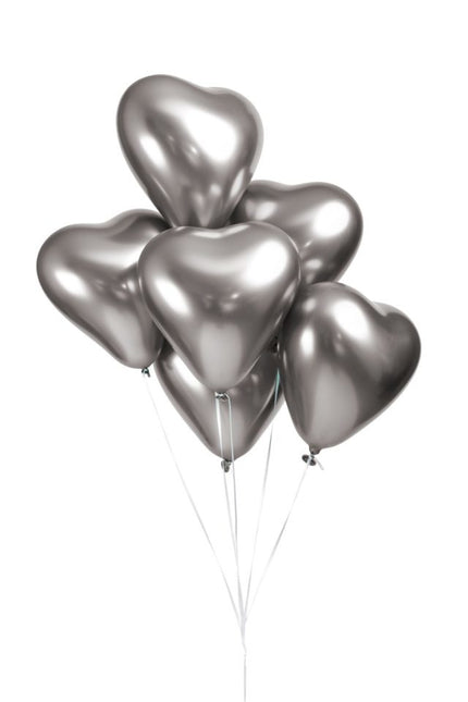 Globos Corazón Plata 30cm 6pcs