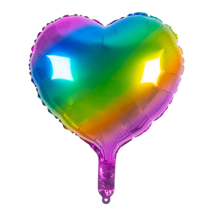 Globo de Helio Arco Iris Corazón Vacío 45cm