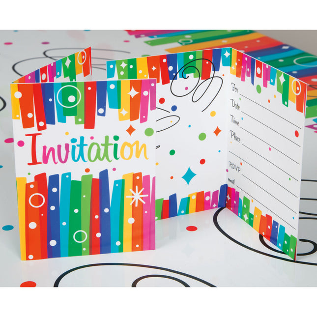 Invitaciones Arco Iris 8pcs