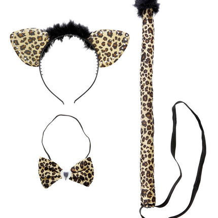 Conjunto de disfraz de leopardo, 3 piezas