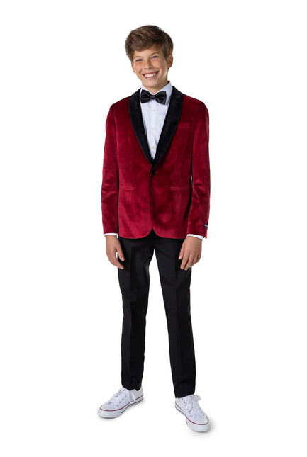 Burdeos Rojo Terciopelo Blazer Niño Adolescente OppoSuits