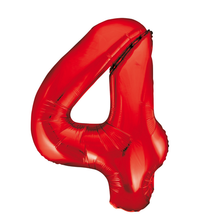 Globo Foil Figura 4 Rojo XL 86cm vacío