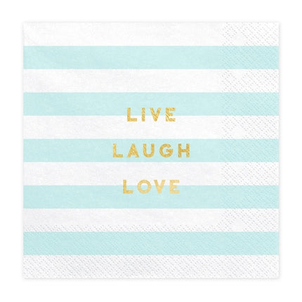 Servilletas azul claro Live Laugh Love 33cm 20pcs