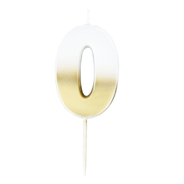 Vela Oro Blanco 0 Año 5cm