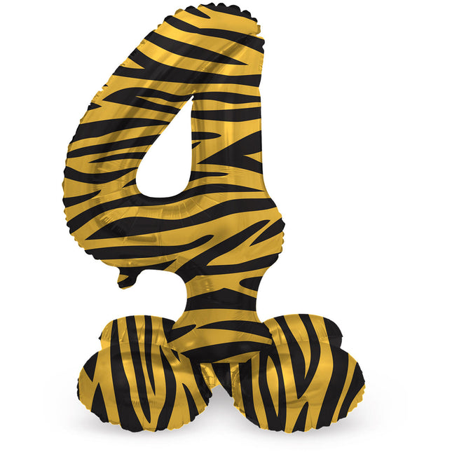 Globo Número 4 Años Tigre Con Vacío Estándar 41cm