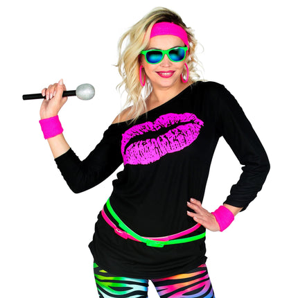 Camiseta Neon 80S Mujer