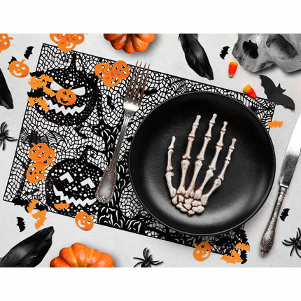 Murciélagos de Confeti de Mesa de Halloween Negro Naranja