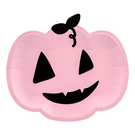 Platos Halloween Calabaza Rosa 25cm 6pcs