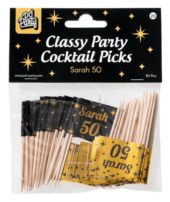 Palillos de cóctel Sarah 6,5cm 50uds.