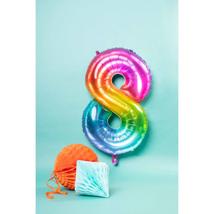 Globo de foil Figura 8 Arco Iris XL 81cm vacío