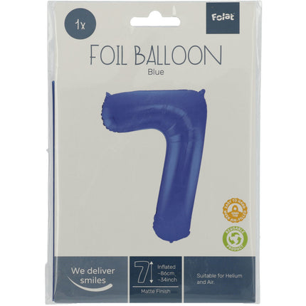 Globo Figura 7 Azul Mate XL 86cm vacío