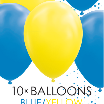 Globos Azul Amarillo 30cm 10pcs