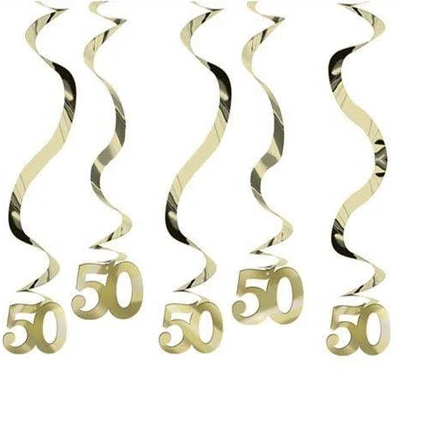 Espirales decorativas 50 Oro 5ud