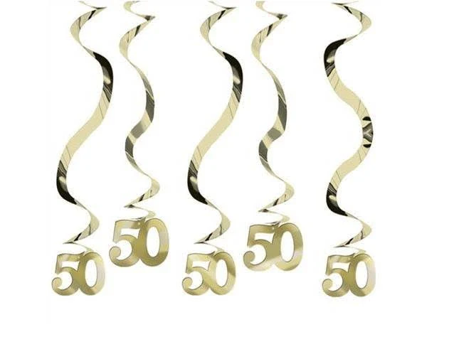 Espirales decorativas 50 Oro 5ud