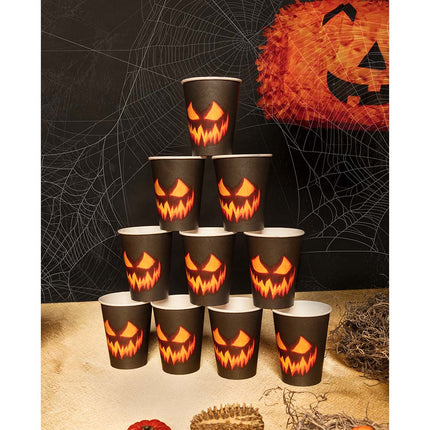 Vasos Halloween Calabaza Papel 210ml 10uds.