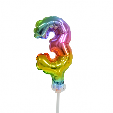 Globo Foil Figura 3 Arco Iris 13cm vacío