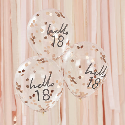 Globos Confetti Oro Rosa 18 Años 30cm 5pcs