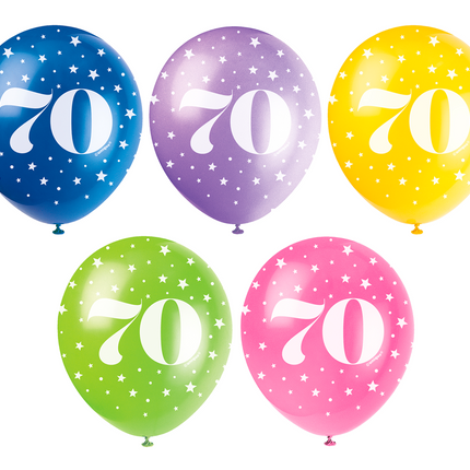 Globos 70 Años Confetti 30cm 5pcs