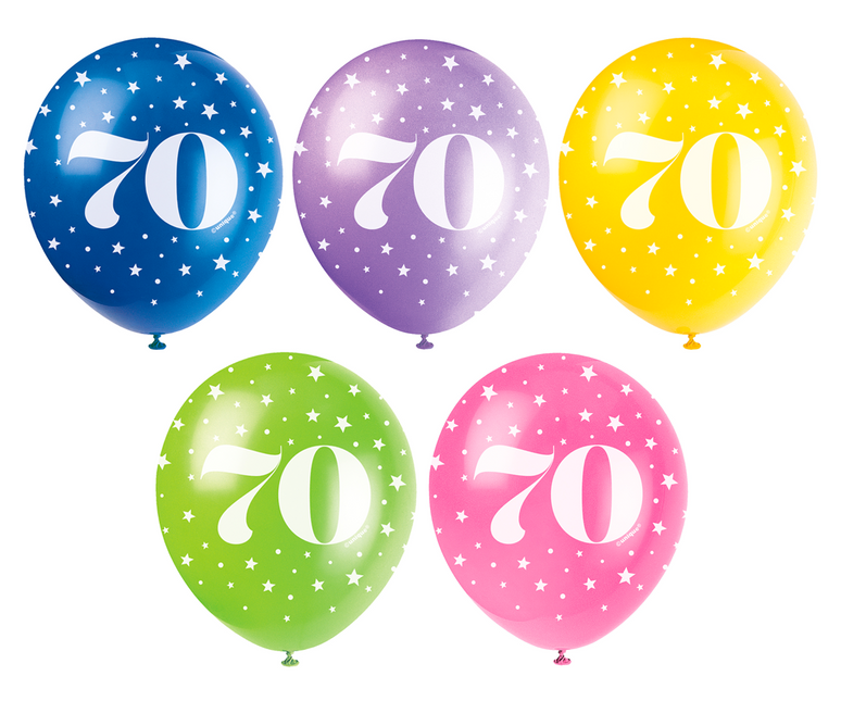 Globos 70 Años Confetti 30cm 5pcs