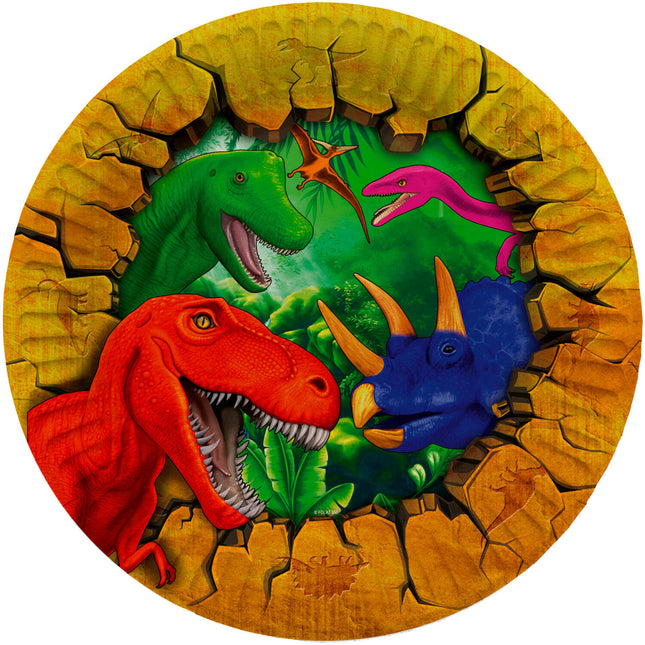 Platos de colores Dino 23cm 8uds.