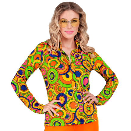 Blusa Disco 70S Color Damas Retro