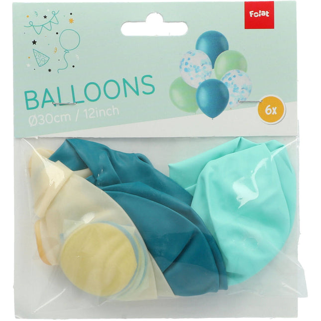 Globos Mix Azul 30cm 6pcs