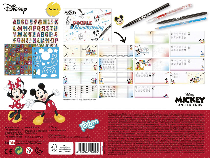 Set de letras a mano de Mickey Mouse