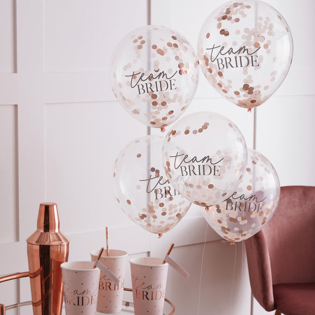 Globos Confeti Equipo Novia 30cm 5pcs