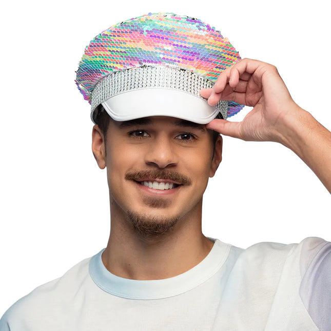 Gorra Arco Iris Purpurina