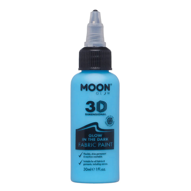 Moon Glow Pintura para Tela que Brilla en la Oscuridad Azul 30ml