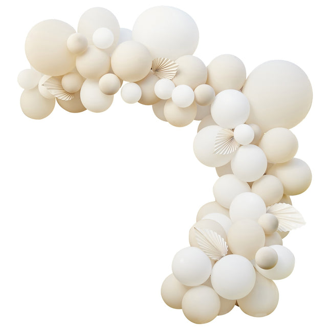 Abanicos de Arco de Globo Beige Blanco DIY Set