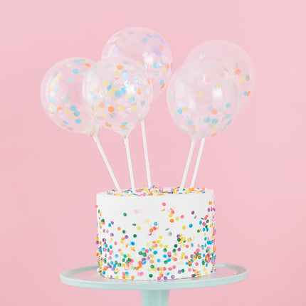 Cake topper Confetti Globos 12cm 5pcs