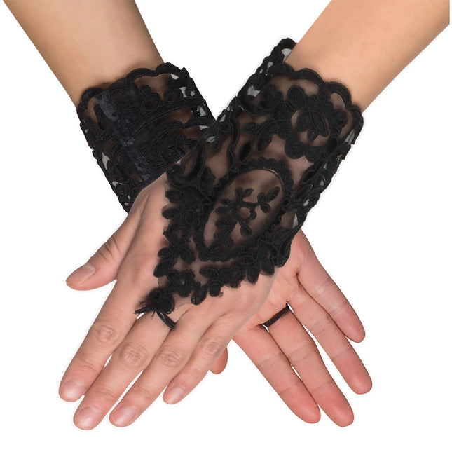 Guantes de encaje negros