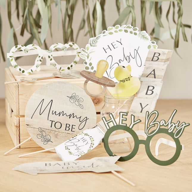 Photobooth Atrezzo Baby Shower 10pcs