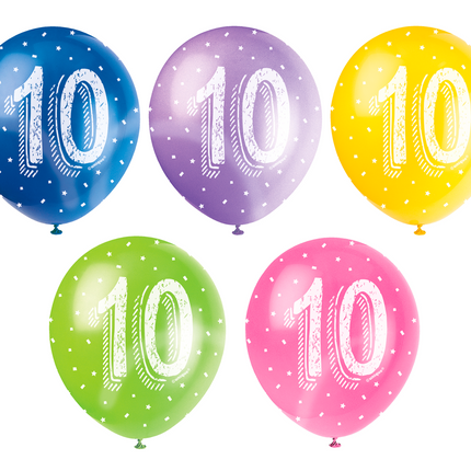 Globos 10 Años Confetti 30cm 5pcs