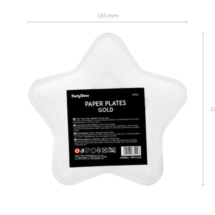 Platos de Oro Estrella 18cm 6pcs