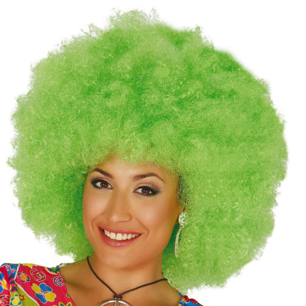 Peluca afro verde