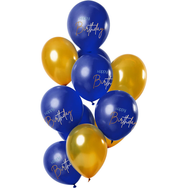 Globos Feliz Cumpleaños Azul 30cm 12pcs